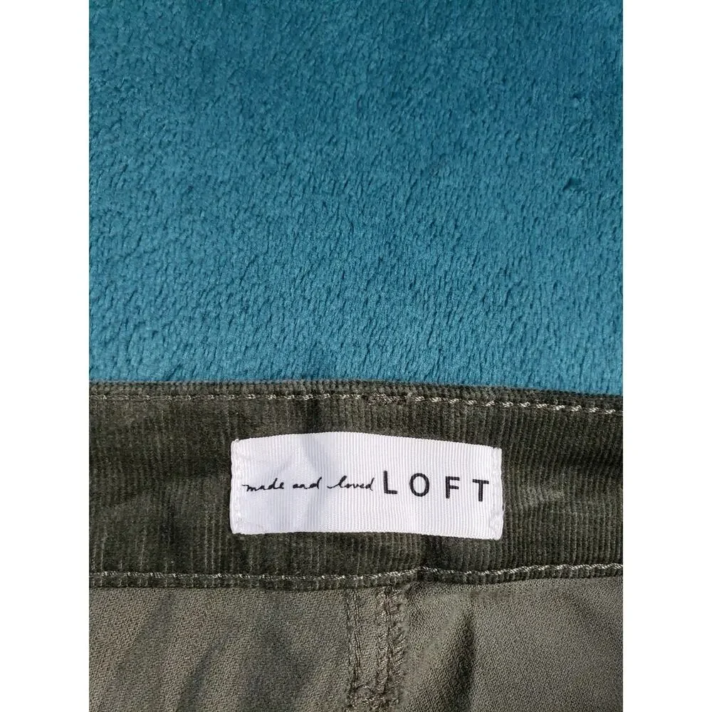Loft Jeans Size 4 Petite Women Green Pant Corduroy Stretch Dark Mid Rise Bootcut